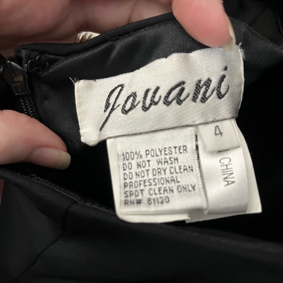 Jovani Black Sculpted Open Back Silver Beaded Cage Evening Dress Size 4 - Picture 6 of 12